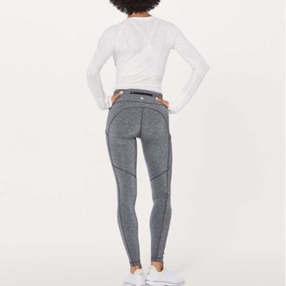 Lululemon Size 4 Speed Tight 28" Heathered Black - Picture 1 of 5